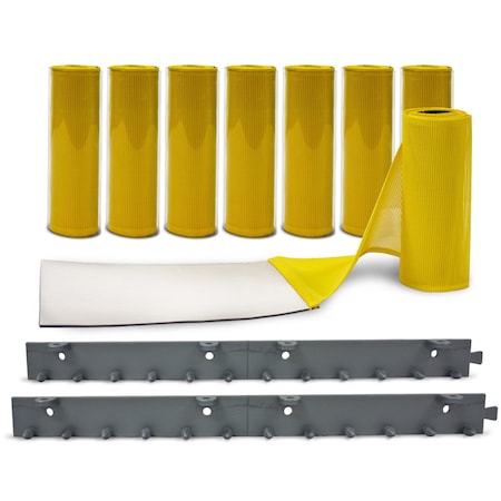AirFlex Yellow Mesh Strip Door Kit 4' X 8', 8 X .080